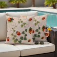 thumbnail image 5 of Red Ladybugs Pillow Covers 2 Pack Vines Cartoon Leaves Spring Plants Watercolor Pillowcase Waterproof Outdoor Throw Pillow Cover for Patio Garden Square Cushion 20”x20”, 5 of 9