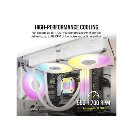 CORSAIR - AF140 RGB ELITE 140mm Computer Case Fan  with AirGuide Technology (2-pack) - White