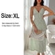 thumbnail image 2 of Vestido casual con cuello en V profundo para mujer, vestido largo con estampado floral sin espalda y abertura para fiesta en la playa, verde claro, XL, 2 of 6