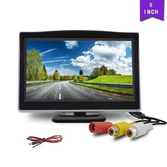 TopOne 5 Inch Tft Lcd Screen Car Monitor 2 Channels Video Input 800 X 480 Reversing Parking Hd Digital Display