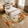 thumbnail image 4 of Large Area Rugs 8'x10', Vintage Pumpkins Fall Carpet Runner Indoor Outdoor Rugs Home Decor Aesthetic, Thanksgiving Butterfly Leaves Retro Non Slip Mats Washable Accent Rug for Living Room Bedroom, 4 of 8