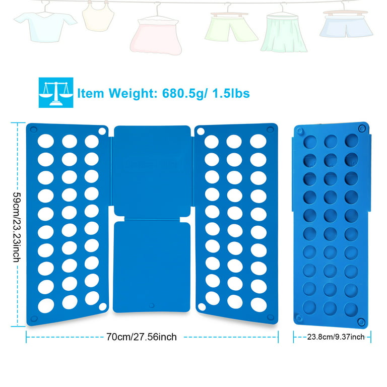 TSV Small T-Shirt Folding Board for Kids to Fold Clothes Shirts Easy &  Fast, 19 x 16, Blue