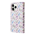 thumbnail image 3 of Wallet Case for iPhone 11 Pro Max 6.5 Inch, Flower Pattern Stand Feature Protective PU Leather Flip Folio Cover with Card Slots Side Cash Pocket Magnetic Closure Wrist Strap Case,Butterfly Flower, 3 of 8