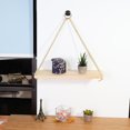 thumbnail image 2 of Decorative Wall Hanging Shelf Distressed Wood Jute Rope Floating Shelves, 2 of 9