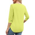 thumbnail image 6 of BSDJILFG 3/4 Sleeve Tops for Women White Lace Sleeve Shirt Dressy Casual Loose V-Neck Tunic Blouses Workwear, 6 of 9