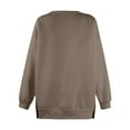thumbnail image 6 of Olyvenn Womens Plus Size Sweatshirts Crew Neck Long Sleeve Shirts Casual Loose Side Split Fall Outfits Y2K Pullover Clothes Coffee L, 6 of 6