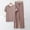 Khaki, variant on Gufahion 2 Piece Sets for Women Summer Lounge Sets Outfits Round Neck Short Sleeve Tops Wide Leg Pants Pajamas for Women Set
