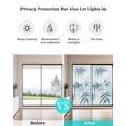 thumbnail image 4 of Window Privacy Film Blue Botanical Stained Glass Window Film Decorative Sun Block Window Cover Pastoral Watercolor Leaf Spring Summer Window Clings Static Adhesive Sticker for Bathroom 23.6"x59", 4 of 7