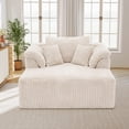 thumbnail image 5 of Muumblus 60" Oversized Chaise Lounge Chair Indoor Furniture, No-Assembly Modern Boneless Cloud Couch, Sleeper Sofa Bed for Living Room, Beige Corduroy, 5 of 10