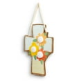 thumbnail image 2 of Demdaco Spring Cross Floral White and Yellow 20 x 14 Fir Wood Door Hanger Sign, 2 of 3