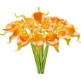 thumbnail image 2 of Nvzi 20pcs Fake Flowers Artificial Calla Lily Silk Flowers 13.4 Inch for Mother's Day Easter Home Kitchen and Wedding (Orange), 2 of 5