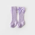 thumbnail image 3 of Baby Girls Knee High Socks Breathable Cutout Mesh Cute Bows Dress Socks Newborn Stockings Clothing Accessories, 3 of 7