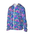 thumbnail image 3 of Goofa Colorful Mushrooms Printed Women's UPF 50+ Sun Protection Hoodie Jacket Lightweight Long Sleeve Sun Shirt for Women with Pocket Hiking Outdoor-, 3 of 9
