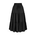 thumbnail image 5 of RUTAYY Bohemian Style Tiered Flared Midi Skirt For Women Flowing A-Line Skirt With Lightweight Fabric For Casual Wear And Beach Outings Solid Color Casual Travel Skirts, 5 of 7