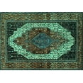 thumbnail image 1 of Ahgly Company Machine Washable Indoor Rectangle Persian Turquoise Blue Traditional Area Rugs, 8' x 12', 1 of 4
