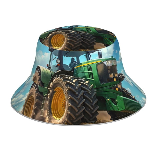 Balery Green Tractor Field Sombreros para el sol para hombre y mujer, sombrero de pescador con UPF 50+