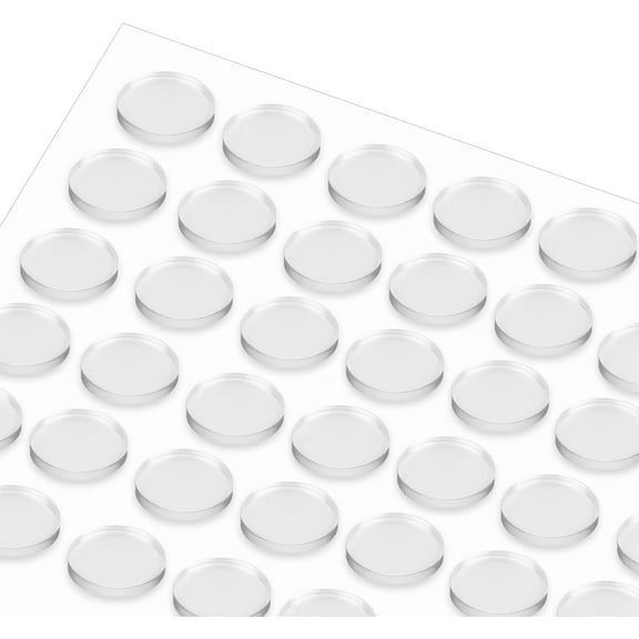 72Pcs Glass Table Top Anti Slip Pads Bumpers 15 * 2mm Clear Silicone Bumper Pads Rubber Cabinet Bumpers Dots for Under Glasses Non Slip Furniture Pad Self Adhesive