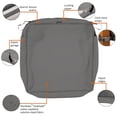 thumbnail image 5 of Classic Accessories Montlake FadeSafe Square Patio Lounge Seat Cushion Slip Cover - 5" Thick - Heavy Duty Outdoor Patio Cushion with Water Resistant Backing, Light Charcoal Grey, 19"W x 19"D x 5"T, 5 of 23