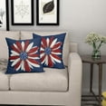 thumbnail image 6 of Independence Day Pillow Covers 16x16 Inch 4th of July Patriotic America Stars Blue Daisy Decorative Throw Pillow Case Memorial Day Cushion Cover Set of 2 for Bedroom Sofa Living Room Couch Chair, 6 of 6