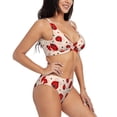 thumbnail image 2 of Daiia Red Ladybug Women's Bikini Set Two Piece Swimsuit High Waisted Bikini Adjustable Straps Bikini Perfect for Beach, Pool, and Summer Vacation-Medium, 2 of 9