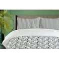 thumbnail image 4 of Ambesonne Floral Duvet Cover Sets, Monochrome Protea Flowers, 2-King, Charcoal Grey and White, 4 of 7