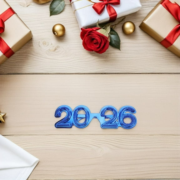 ELAYARD 2026 New Year's Eve Party Glitter Eyeglasses Lightweight Fun Accessories for Celebration and Festive Events