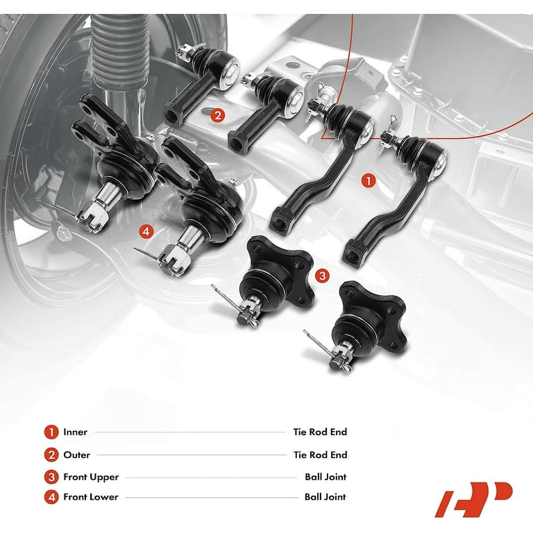 A-Premium 8Pcs Suspension Kit Inner Outer Tie Rod End Ball Joint Compatible  with Mazda B2000 1987 B2200 B2600 1987-1993