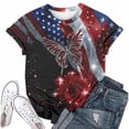 thumbnail image 5 of 2026 250th Anniversary of USA: Women's CrewNeck Short Sleeve Shirt Celebration Patriotic Flag Print 1776-2026 Tshirt, Vintage Commemorative Women's Long Sleeve Shirt 4th of July Dark Gray XXL, 5 of 6