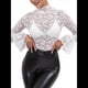 thumbnail image 1 of Blusa Elegante de Encaje Calado con Mangas Acampanadas para Mujer, para Fiesta, Moda 2025 XXL, 1 of 7