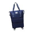 thumbnail image 2 of Bolsa de lona con ruedas, plegable, para fin de semana, portátil, expandible, con ruedas, para hacer ejercicio al aire libre, acampar y deportes. azul oscuro, 2 of 9