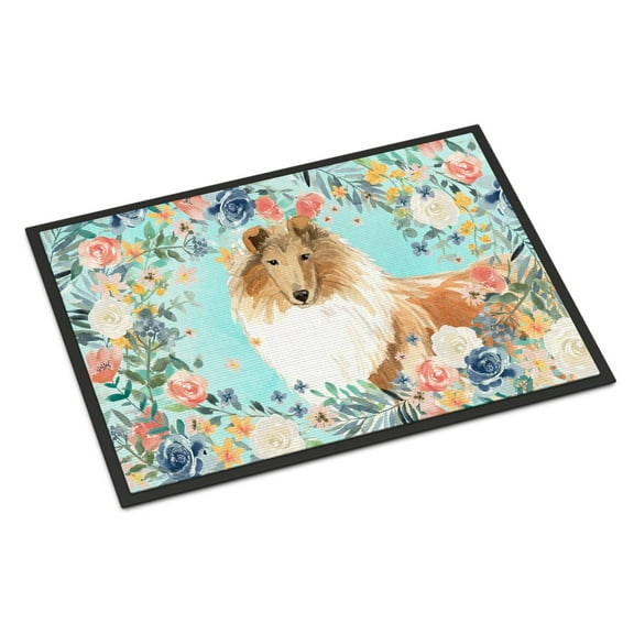 Carolines Treasures CK3414MAT Collie Door Mat Indoor Rug or Outdoor Welcome Mat 18x27 Doormat 27"L x 18"W multicolor