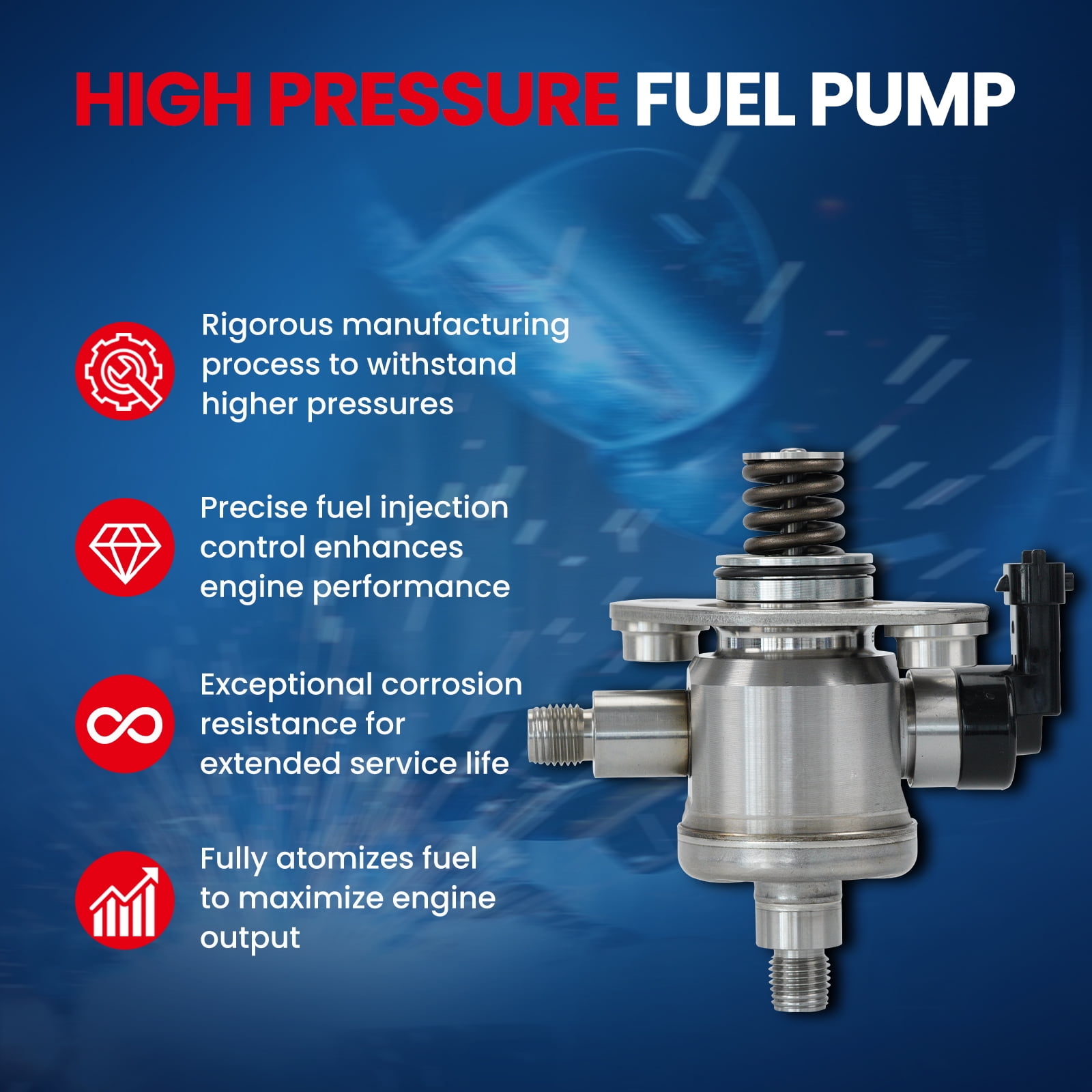 MOCA AUTOPARTS High Pressure Fuel Pump Fit for 2012-2016 Buick LaCrosse 3.6L & 2010-2014 Cadillac CTS 3.0L & 2012-2017 Chevrolet Caprice 3.6L & 2013-2017 GMC Terrain 3.6L
