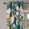thumbnail image 3 of Ambesonne Botanical Grommet Curtain, Space Vibes Floral Print, 50"x84", Dark Teal and Pale Rose, 3 of 5