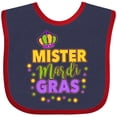 thumbnail image 3 of Inktastic Mister Mardi Gras with Crown and Dots Boys Baby Bib, 3 of 4