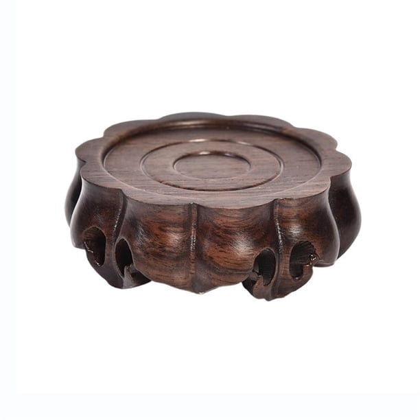 Pedestal tallado retro de estilo chino for jarrones, bonsáis y juegos de té con base de madera.