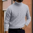 thumbnail image 5 of Wo-Fusoul Men's Winter Retro Cable-Knit Turtleneck Pullover, Base Layer Sweater, 5 of 5