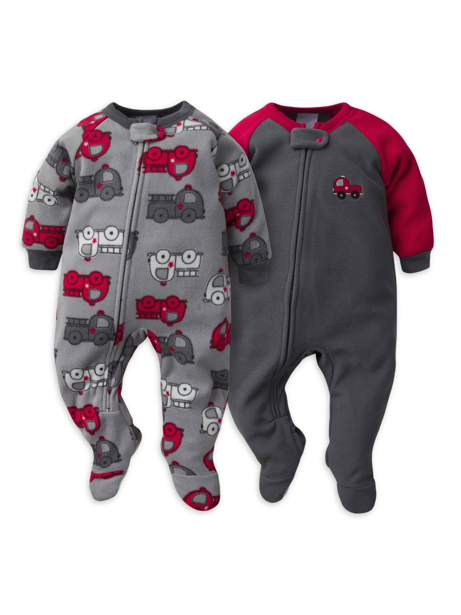 Gerber Baby & Toddler Boy Microfleece Blanket Sleeper Pajamas, 2Pack