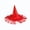 Red, variant on Orange Halloween Witch Hat With Gold Print And Fringe Trims Pointed Wizard Style Dress Up Party Accessory 1 Pack