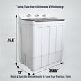 thumbnail image 6 of Portable Washing Machine, 14lbs Twin Tub Washer Mini Compact Laundry Machine with Drain Pump,Compact Washer for Home Dorm Apartment,Grey, 6 of 6
