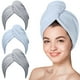 thumbnail image 1 of Hicober Toalla De Microfibra Para El Cabello, 3 Paquetes De Turbantes Para El Cabello Húmedo, Secado, Toallas Para Cabello Rizado, Mujeres, Antiencrespamiento (Gris Azul Gris), 1 of 5