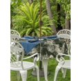 thumbnail image 3 of Outdoor Tablecloth with Umbrella Hole for Patio/Picnic/Party/Camping, Green Architecture Waterproof Table Cloth Round Cover Washable, Abstract City Vintage Modern Art (Dia 54"), 3 of 9