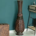 thumbnail image 6 of Antique Trumpet Style Floor Vase, For Entryway or Living Room, Brown 36" Tall Bamboo, 6 of 8