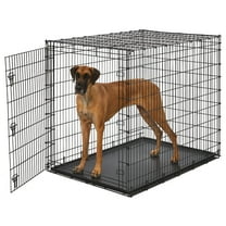 MidWest Homes For Pets Wire Dog Crate, Single Door, Foldable, Durable, Leak-Proof Pan Included, Metal, Black, Extra Extra Large, 54" L x 37" W x 45" H