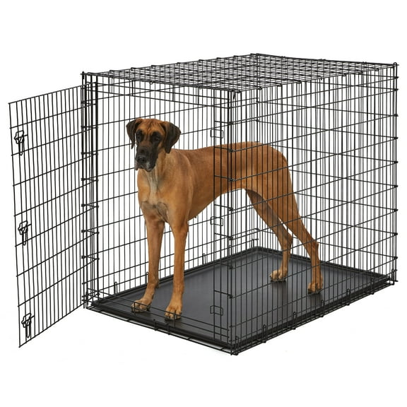 MidWest Homes For Pets Wire Dog Crate, Single Door, Foldable, Durable, Leak-Proof Pan Included, Metal, Black, Extra Extra Large, 54" L x 37" W x 45" H