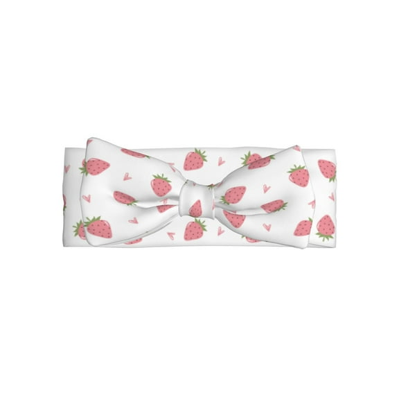 Balery Hand Drawn Strawberry Pattern Baby Headbands Hairbands Hair Bow Elastics for Baby Girls Newborn Infant Toddlers Kids