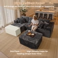 thumbnail image 4 of Toject 108" Modular Sectional Sofa, Modern Cloud Couch with Ottoman, No Assembly Required, U-shaped Sofa for Living Room, Gray, 4 of 9