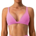 thumbnail image 2 of Teqhome Women's Deep V-Neck Sports Bra Strappy Padded Sports Bra Low Impact Fitness Yoga Bra U-Back Workout Bra Crop Top (XL, Pink), 2 of 12