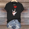 thumbnail image 2 of EchfiProm Gray T shirts for Women Graphic Tees Short Sleeve Crewneck Heart Valentine Day Cute Womens Plus Size Tops, 2 of 9
