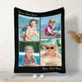 thumbnail image 3 of Custom Photo Collage Blanket for Family, Customized Bed Blanket with 10 Pictures & Text for Best Friends Kids Personalized Your Own Photos on Throw Blanket for Birthday Memorial Gifts, 3 of 6