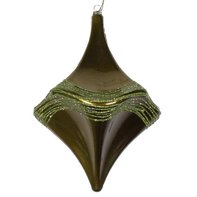 Vickerman MT194014D 8 Po. Ornement Candy Glitter Drop Olive
